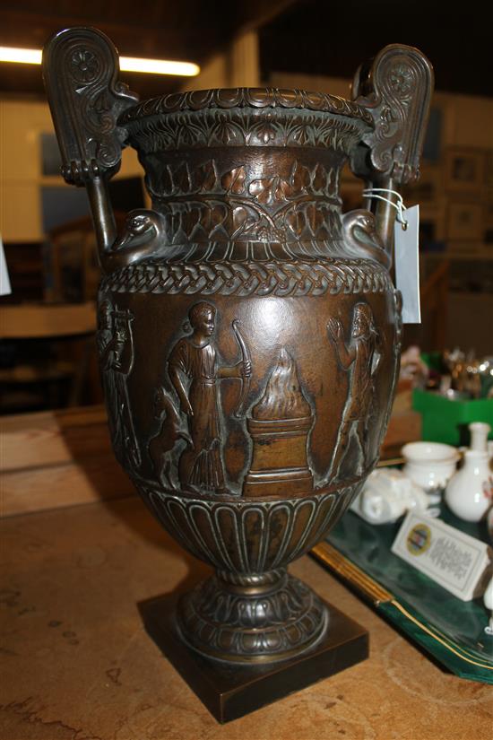 Bronze classical 2 handled vase